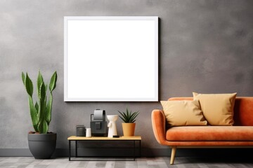 A blank canvas picture frame mockup, offering endless possibilities for customization. Generative AI