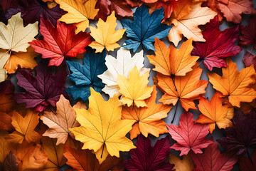 Vibrant autumn leaves background ai generated art