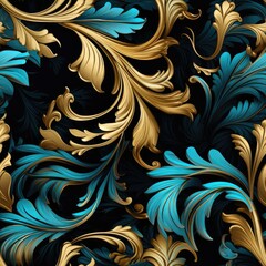 a seamless tileable texture of gilded elegance generative AI