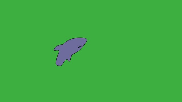Animation loop video cartoon shark on green screen background , remove green background use software editing what you using