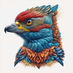 Bird Head Illustration T-shirt T-Shirt Design Ai Generative