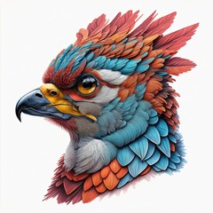 Bird Head Illustration T-shirt T-Shirt Design Ai Generative