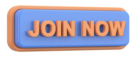 Join now button. 3D illustration.