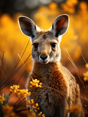 Kangaroo in its Natural Habitat, Wildlife Photography, Generative AI