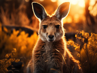 Kangaroo in its Natural Habitat, Wildlife Photography, Generative AI