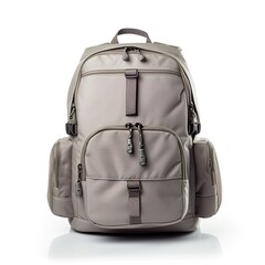 tan backpack isolated on white generative AI