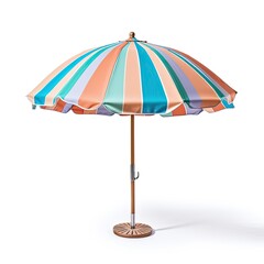 beach umbrella isolated on white generative AI