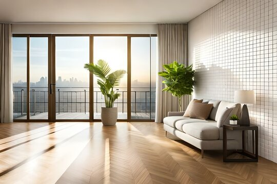 modern living room with vase