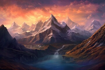 Discover the Majestic Beauty: Unleashing the Splendor of Towering Peaks, Rugged Cliffs, and Panoramic Views in a Pristine Mountain Range, generative AI
