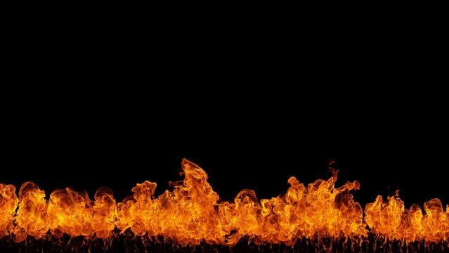Super Slow Motion Shot of Flame Explosion Isolated on Black Background at 1000fps.