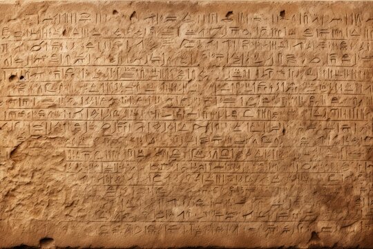 Enigmatic hieroglyphic stele texture background, mysterious and engraved stone tablet, ancient and cryptic surface