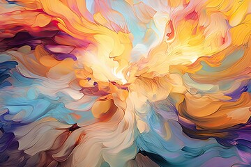 Vibrant, Energetic Swirls: Exploring Abstract Digital Art with Dynamic Shapes and Colors, generative AI