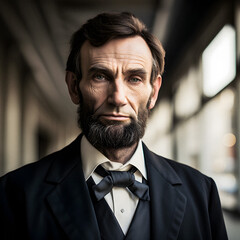 Contemporary Portrayal: Abraham Lincoln in Modern Attire - generativa ai