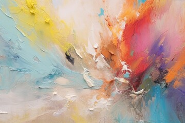 Captivating Interplay of Colors: A Richly Textured Abstract Painting with Expressive Brushstrokes, generative AI