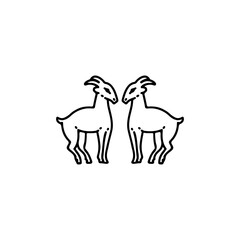 twin goats concept vector illustration