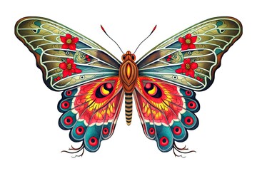 Colorful Butterfly Resting on a Blooming Wildflower: A Delicate Dance of Vibrant Wings, generative AI
