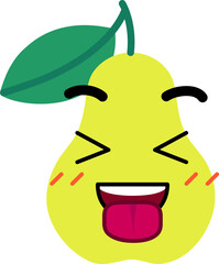 Pear Face Tongue Out Close Eye