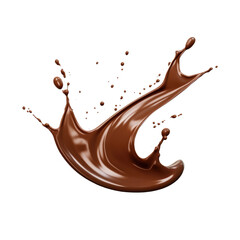 Chocolate splash isolated on transparent background. Generative ai