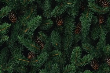 Merry Christmas background. Fir tree brunch Background. Generative ai