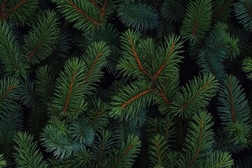 Fototapeta na wymiar Merry Christmas background. Fir tree brunch Background. Generative ai