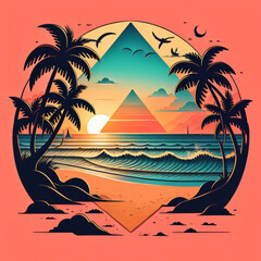 beach with palm trees