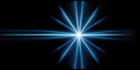 Shining blue light effect in the dark for background