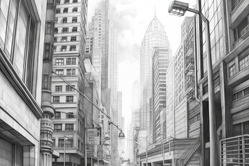 Detailed Lines Come to Life: Intricate Pencil Sketches of Cityscapes and Urban Landscapes, generative AI