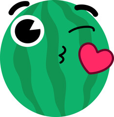 Watermelon Face Wink Kiss