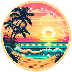 tropical island with trees