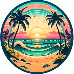 beach with palm trees