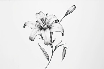 Delicate Flower Sketches: Embracing the Beauty of Minimalistic Simplicity, generative AI