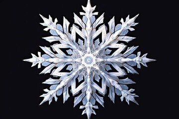 Intricate Snowflake Design: Glistening White Magic of Unique and Delicate Winter Symbol, generative AI