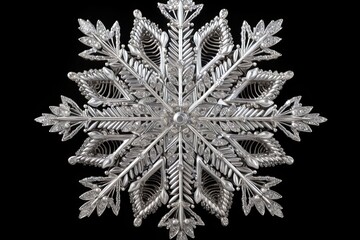 Snowflake Drawing: Intricate & Unique Winter Magic with Glistening White Patterns, generative AI