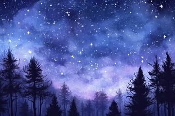 Glittering Stars in a Celestial Wonder: Creating a Drawing of a Starry Night Sky Filled with the Milky Way's Beauty, generative AI