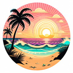 beach with palm tree