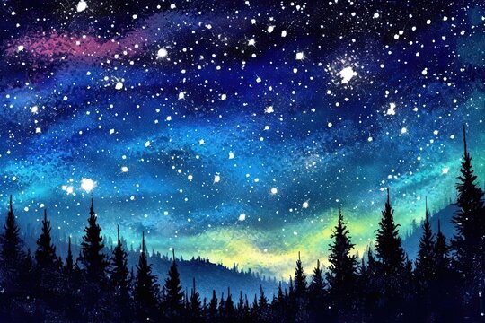 Glittering Stars: Exploring the Silent Witness of the Celestial Night Sky, generative AI