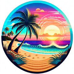 beach with palm tree