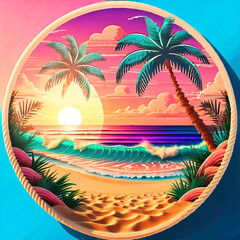 tropical island with palm trees