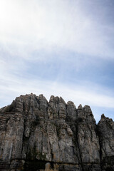 Limestone rock formations in El Torcal de Antequera nature reserve, in Spain