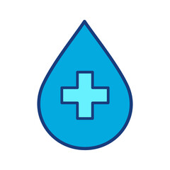 Fototapeta premium Blood drop icon icon signs set on white background 