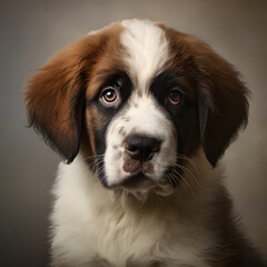 st. bernard puppy portrait