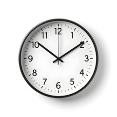 Timeless Simplicity: Basic White Clock Against White Background