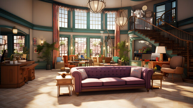 Luxury sitcom setting 