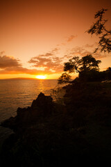 Sunset or sunrise on the islands of Hawaii