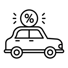 Car Tax Line Icon