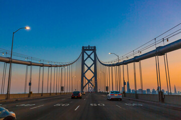Fototapeta na wymiar Oakland Bay Bridge in San Francisco CA 