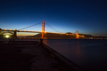 Fototapeta na wymiar The Golden Gate Bridge in San Francisco California at night