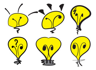vector light bulbs icon set