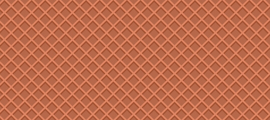 Vector illustration Seamless background pattern texture wafer waffle brown color. Ice cream cone vector texture.
