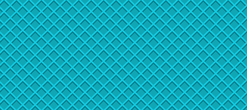 Vector illustration Seamless background pattern texture wafer waffle blue color. Ice cream cone vector texture.